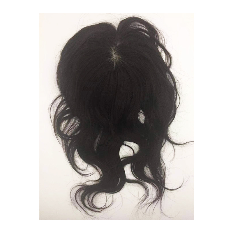 Silk Base Human Hair Topperfor Women Free part Remy Clip in Hairpiece Closure natural black YL341